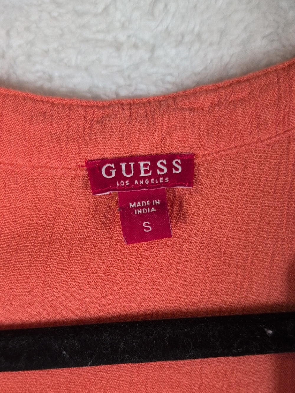 501-Guess Sleeveless Twist-Front Orange Top - Picture 2 of 5
